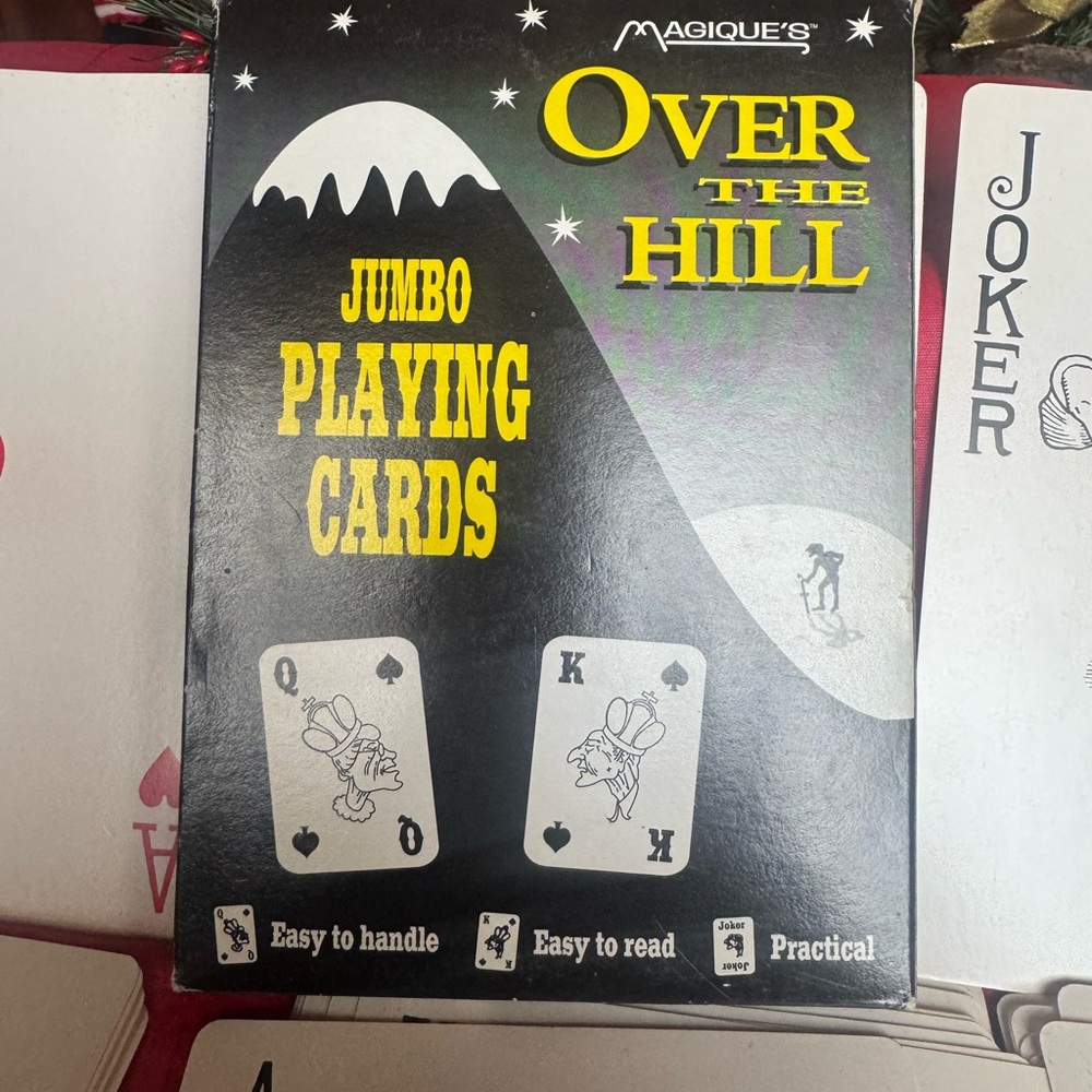 Over the Hill Jumbo Playing Cards - Black and White